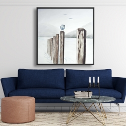 Encadré 48 x 48 - Mouette à la marina