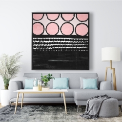 Framed 48 x 48 - Cluster of pink circles