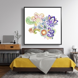 Framed 48 x 48 - Paisley watercolor