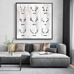 Framed 48 x 48 - Santa claus reindeer