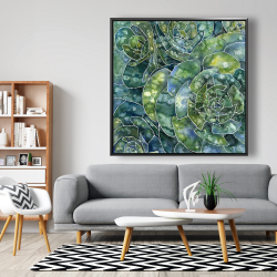Framed 48 x 48 - Abstract succulents