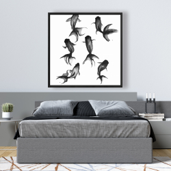 Framed 48 x 48 - Black fishes