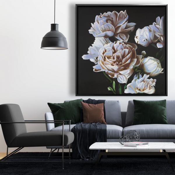 Framed 48 x 48 - Peonies