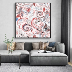 Framed 48 x 48 - Paisley pattern