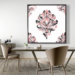 Encadré 48 x 48 - Ornement baroque corail
