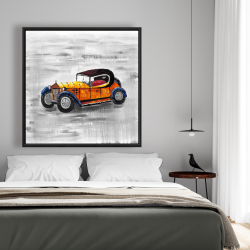 Encadré 48 x 48 - Jouet de voiture vintage jaune