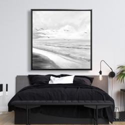 Encadré 48 x 48 - Coucher de soleil tropical monochrome