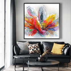 Framed 48 x 48 - Abstract flower with texture