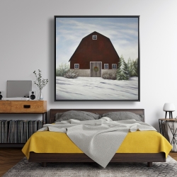 Framed 48 x 48 - It's winter on the farm