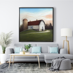Framed 48 x 48 - White barn