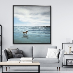 Encadré 48 x 48 - Chien à la plage