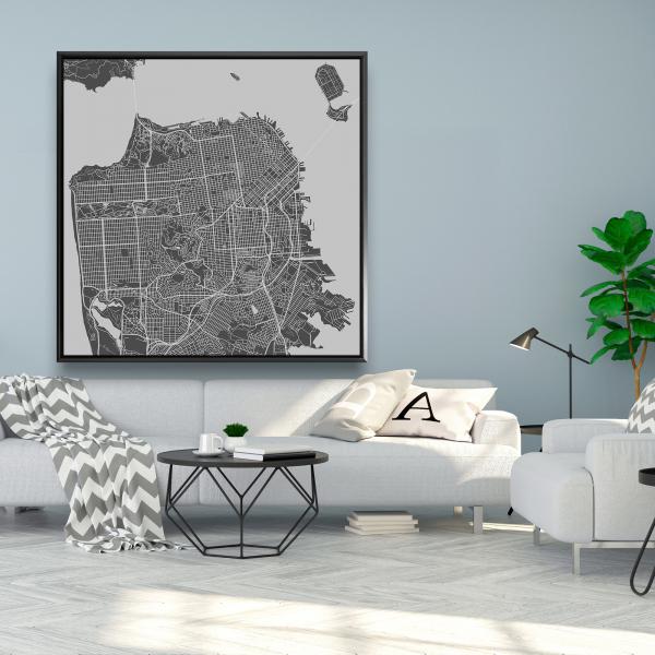 Framed 48 x 48 - San francisco graphic map