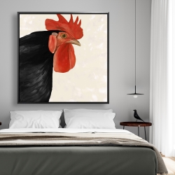 Framed 48 x 48 - Black hen