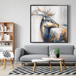 Framed 48 x 48 - Golden deer