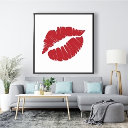 Framed 48 x 48 - Red lipstick mark