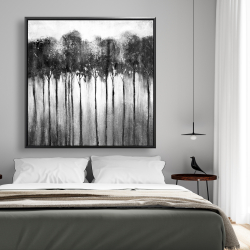 Framed 48 x 48 - Abstract forest black and white
