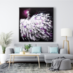 Framed 48 x 48 - Purple peacock