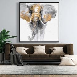 Encadré 48 x 48 - éléphant doré