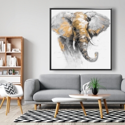 Encadré 48 x 48 - Magnifique éléphant doré