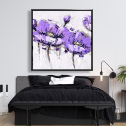 Encadré 48 x 48 - Fleurs mauves abstraites