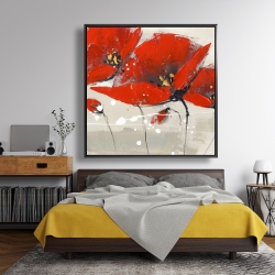 Framed 48 x 48 - Red flowers with an handwritten typo
