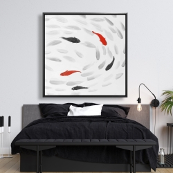 Framed 48 x 48 - Swimming fish swirl