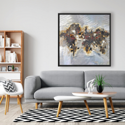 Encadré 48 x 48 - Carte du monde texturée avec typographie