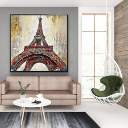 Framed 48 x 48 - Abstract eiffel tower