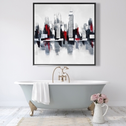 Encadré 48 x 48 - Paysage urbain gris et rouge