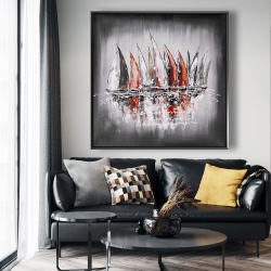 Encadré 48 x 48 - Voiliers avec éclats de peinture