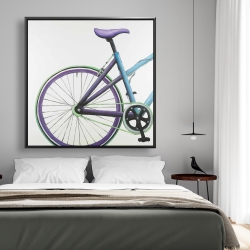 Encadré 48 x 48 - Bicyclette bleue et mauve