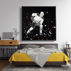 Framed 48 x 48 - Hockey player ready for action