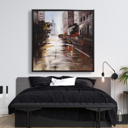 Framed 48 x 48 - Morning street scene