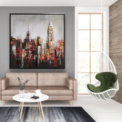 Encadré 48 x 48 - Ville avec éclats de peinture