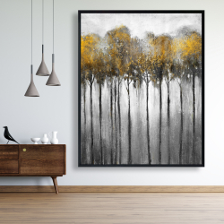 Encadré 48 x 60 - Forêt abstraite jaune