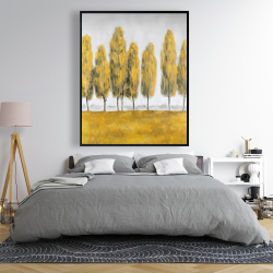 Framed 48 x 60 - Abstract yellow trees