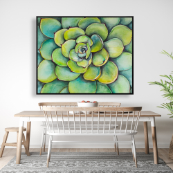 Framed 48 x 60 - Watercolor succulent plant