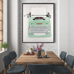 Framed 48 x 60 - Mint typewriter