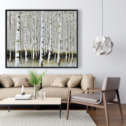 Framed 48 x 60 - Winter forest landscape