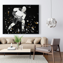 Framed 48 x 60 - Hockey player in action