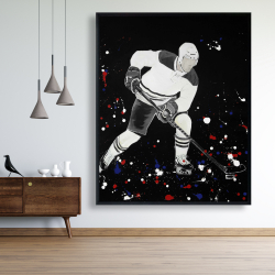 Framed 48 x 60 - Hockey player ready for action