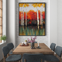 Encadré 48 x 60 - Bouleaux en automne