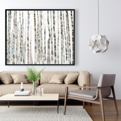 Framed 48 x 60 - Birch trees forest