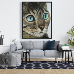 Framed 48 x 60 - Curious cat portrait