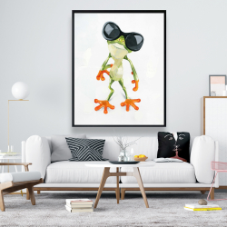 Framed 48 x 60 - Funny frog with sunglasses