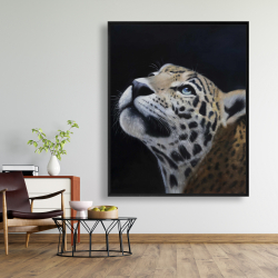 Framed 48 x 60 - Realistic leopard face