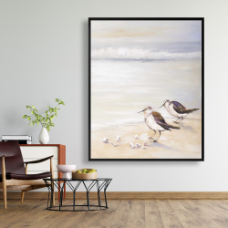 Framed 48 x 60 - Two sandpipers on the beach