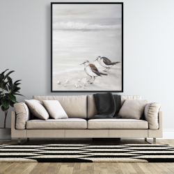 Encadré 48 x 60 - Deux oiseaux bécasseau