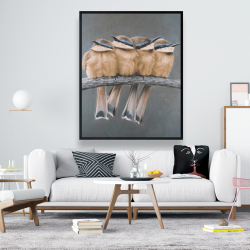 Framed 48 x 60 - Four birds on a branch