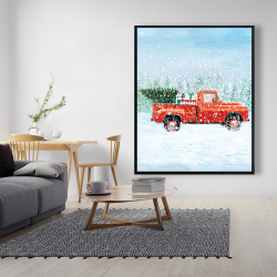 Framed 48 x 60 - Christmas tree truck